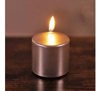 Marco Paul 8cm Silver Pillar Candle - Unscented Metallic Wax Long Burning Candle 20hr - Decorative Silver Christmas Candle for Seasonal Displays, Weddings, Table Centrepieces & Elegant Home Décor