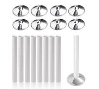 Marco Paul 8pc Radiator Pipe Collars Chrome and Radiator Pipe Covers White 200mm X 15mm PVC Sleeves for Heating Pipes - Radiator Accessories for Protecting Pipes - Easy to Install and Heat Resistant