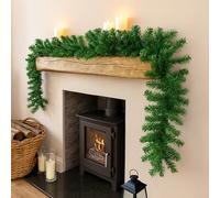 Marco Paul 9ft Luxury Traditional Pine Christmas Garland - 270cm Artificial Spruce-Effect Greenery Garland - Premium Indoor Xmas Decoration for Fireplace, Stairs & Doorway