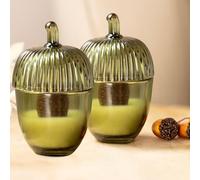 Marco Paul Acorn Christmas Candles Long Burning Scented Autumn Decorations Candles for Autumnal Gifts, Fall Decorations and Seasonal Decor - Acorn Sage Candle Jar