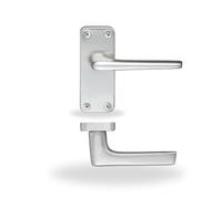 Marco Paul Aluminium Lever Latch Door Handle Set - Straight Lever on Backplate - Brushed Aluminium Finish - Interior Door Handle with Fittings (Short Latch)