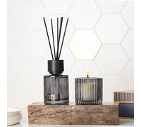 Marco Paul Amber & Sandalwood Scent Reed Diffuser Candle Gift Set for Women -150ml Luxury Air Diffuser Scented Long Burning Candle Air Freshener, Presents, Home Decor, Home Fragrance