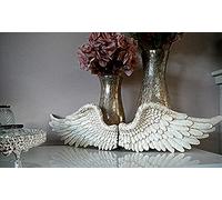 Marco Paul Angel Wings, Vintage Victorian White or Silver Classical Shabby Chic Angel Wings, Wall Sculptures Ornament, Unique Decoration Wall Sculpture (Small White)