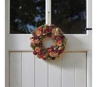 Marco Paul Artificial Luxury Christmas Wreath Hanging Door Decoration Indoor Outdoor Snow Frosted Christmas Baubles Berries Home Decor Durable Traditional Christmas Decorations (30cm Red Pinecones)