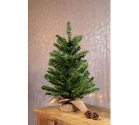 Marco Paul Artificial Mini Christmas Tree 60cm Miniature Pine Tree Desktop Miniature Pine Xmas Tree with Stand Holiday Decorations for Home/Office Great for Tabletop or Desk Mini Tree In Jute Bag