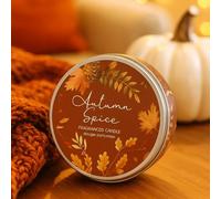 Marco Paul Autumn Spiced Scented Christmas Candle Tin with Lid - Cinnamon & Spices Red Jar Candles Gifts for Women - Christmas Home Decorations- Autumn Candle for Home Decor - Xmas Gift Set for Mum