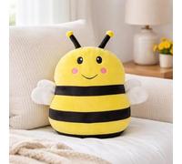 Marco Paul Bee Plush Pillow - Soft Stuffed Animal Cushion, Cute Squishy Bee Plush Toy, Ultra Soft Cuddle Plushie for Kids & Adults, Bed, Sofa & Home Decor