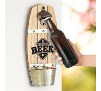 Marco Paul Beer Barrel Bottle Opener Wall Mounted Beer Bottle Opener for bar, Kitchen Wooden Retro Style Vintage Opener (Premium Beer Logo)
