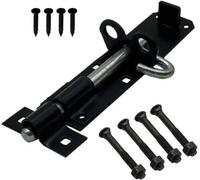 Marco Paul Black Bolt Lock For Shed Gates Doors 6" / 150mm