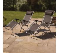 Marco Paul Black Reclining Sun Loungers With Head Rests Set