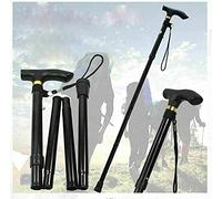 Marco Paul Black Walking Stick - Adjustable Folding Walking Sticks for Women and Men - Lightweight Portable Collapsible Balancing Walking Aid - Travel Walking Cane for Elderly Adults