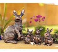 Marco Paul Bronze Rabbit Family Garden Resin Ornament Bunnies Marco Paul Bronze