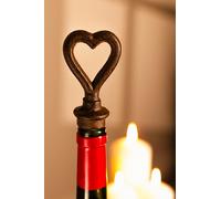 Marco Paul Cast Iron Love Heart Shaped Wine Bottle Stopper - Vintage Style Cast Iron Bottle Topper Champagne Wine Corks Plug for Wine Champagne Beer Saver Seal - Great Gift for Housewarming, Wedding