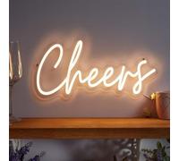 Marco Paul Cheers Neon LED Light, USB-Powered Warm White Hanging Neon Wall Sign, Low Voltage LED Lights for Party Decorations, Lounges, Home Bars, Living Rooms, Dining Areas, and Entertainment Spaces.