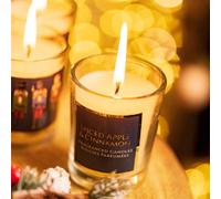 Marco Paul Christmas 3pc Scented Candles Glass Pots Spiced Apple & Cinnamon in Clear Marco Paul Clear