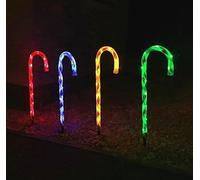 Marco Paul Christmas 4 Candy Cane Lights with 40 LEDs, Battery-Operated Outdoor Christmas Decorations, Durable Candy Cane Pathway Lights, Festive Holiday Garden & Walkway Decorations (Multi-Coloured)