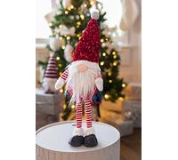 Marco Paul Christmas 52cm Standing Red Glam Gonk Sparkle Furry Fabric Soft Touch Plush Festive Indoor Ornament Novelty Nordic Xmas Home Decoration Winter Santa Figure Home Decorations