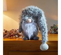 Marco Paul Christmas 65cm Grey Santa Gonk Furry Fabric Soft Touch Plush Festive Christmas Decorations Indoor Ornament Novelty Nordic Xmas Home Decoration Winter Santa Figure Home Decorations
