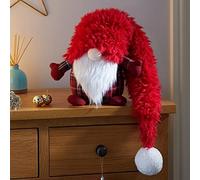 Marco Paul Christmas 90cm Red Santa Gonk Furry Fabric Soft Touch Plush Festive Christmas Decorations Indoor Ornament Novelty Nordic Xmas Home Decoration Winter Santa Figure Home Decorations