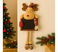 Marco Paul Novelty Hanging Christmas Reindeer with Chalkboard Christmas Decorations - Wall Decoration Festive Christmas Ornaments Soft Touch Reusable Christmas Countdown Xmas Decorations Home Decor