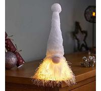 Marco Paul Christmas Decorations 26cm LED Santa Gonk Soft Touch Plush Gnome Light Up Santa Figure White Christmas Decorations Christmas Gonks Christmas Gnomes Swedish Christmas Decorations