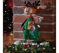 Marco Paul Christmas Decorations - 3pc Hanging Christmas Decorations - Santa ornament, Snowman ornament, Reindeer Ornament Festive Figure Metal Hanging Tree Decorations