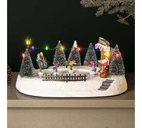 Marco Paul Christmas Decorations - Ice Skating Rink Christmas Light Up Ornaments Novelty Animated Christmas Village Decorations Christmas Window Ornament LED Christmas Village