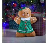 Marco Paul Christmas Decorations, Xmas Decorations, Small & Soft Plushy Gingerbread Girl House Ornament for Indoor Home Little Female Figure soft plush fabric gingerbread plushie free standing 30x24cm