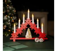 Marco Paul LED Wooden Christmas Decorations - Battery Operated Candle Bridge Lights