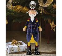 Marco Paul Christmas Nutcracker Decoration Statue - 44 cm Hand-Painted Metal Free-Standing Festive Figure - Xmas Ornament for Indoor & Outdoor Home, Table & Garden Displays