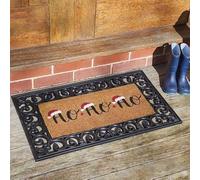 Marco Paul Christmas Outdoor Door Mat 53x23cm Ho Ho Ho Insert Entrance Mats for Christmas Decoration Accessories Welcome Doormat Rubber Back Coir Matting Weather Resistant Front Door Mat for Outside