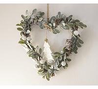 Marco Paul Christmas Rustic Sage Door Wreath - Mistletoe Pine Cone Hanging Christmas Door Swag Christmas Wreaths for Front Door or Wall Hanging Decoration