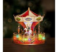 Marco Paul Christmas scene Traditional Festive Village Scene Light Up Christmas Decoration Ornament With LED Multi Colour Xmas Lights Battery Operated (Light Up Carousel)
