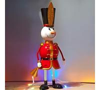 Marco Paul Christmas Snowman Decoration - 20 cm Hand-Painted Metal Ornaments - Free-Standing Festive Snowman Figures for Indoor & Outdoor Xmas Décor Table Displays & Winter Home Decoration