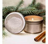 Marco Paul Christmas Spiced Cinnamon Silver Forest Scented Candle Scent Festive Fragrance Gift for Woman Xmas Decoration Candle in Tin Table Centrepiece Candles Long Burning Hygge Winter