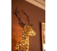 Marco Paul Christmas Wall Mounted Sparkly Stag LED Ornament Indoor Pre-Lit Light Up Decorative Xmas Reindeer Festive Handcrafted Ornamental Wall Feature Rustic Lighting Christmas Deer Decoration