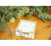 Marco Paul ® Christmas Wooden Coasters Placement Christmas Decor House Holder Natural Wood Home Decor Home Essential Cup Placement Coasters Set of 4 Kitchen Decor Tableware Christmas Decoration