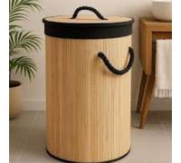 Marco Paul Collapsible Bamboo Laundry Basket - Round