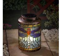Marco Paul Cool White Solar Lantern Glass Tiffany Dragonfly
