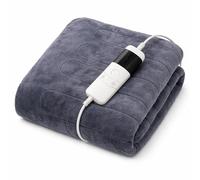 Marco Paul Electric Heated Throw Blanket 160 x 120cm Grey Fleece - Heated Blanket for Sofa & Bed with 10 Heat Settings, 8H Timer, Fast Heating, Overheat Protection, Machine Washable Electric Throw