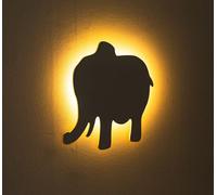 Marco Paul Elephant Wall Night Light Kids Safari Nursery Nightlight Children's Lamp Gift in White Marco Paul White