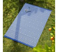 Marco Paul Extra Large Outdoor Garden Rug - Blue Aztec in Grey | Size: 150 cm x 210 cm Marco Paul Grey 150 cm x 210 cm