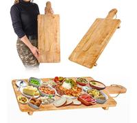 Marco Paul Extra Large Wooden Chopping Board Set Cheese Board 2 in 1 Cutting Boards for Kitchen Carving Meat Charcuterie Boards Dishwasher Safe Thick Large Chopping Boards Bread Board