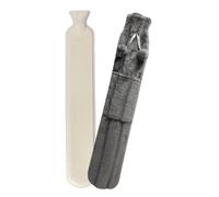 Marco Paul Extra Long Hot Water Bottle with Plush Cover 2 Litre Grey Hot Water Bag Neck Warmer Foot Warmer Hand Warmer Heating Pad Long Hot Water Bottle with Cover UK Grey Hot Water Bottle