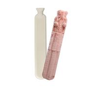Marco Paul Extra Long Hot Water Bottle with Plush Cover 2 Litre Hot Water Bag Neck Warmer Foot Warmer Hand Warmer Heating Pad Long HotWater Bottles with Cover UK Pink HotWater Bottle