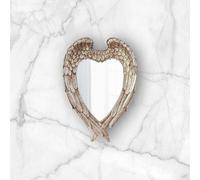 Marco Paul Feather Heart Small Wall Mirror Hanging Mirror Abstract Mirror in Silver Marco Paul Silver