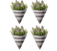 Marco Paul Garden Hanging Flower Basket 14" Rattan Effect Cone in Grey Marco Paul Grey