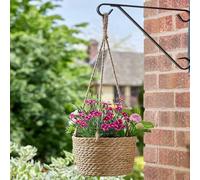 Marco Paul Garden Hanging Flower Basket 9" Jute Plant Holder Outdoor in Beige Marco Paul Beige
