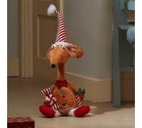 Marco Paul Gingerbread Christmas Rat Decorations - 67cm Plush Mouse Xmas Ornament with Santa Hat - Gingerbread Rat For Candy Cane Xmas Ornaments, Table Decoration, Centrepiece & Gift