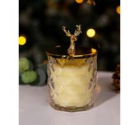 Marco Paul Gold stag Scented Candles Jar Lemon and Lavender Scent Festive Fragrance Home Decor Gift Xmas Decoration Light Display Centrepiece Scent Candles Long Burning